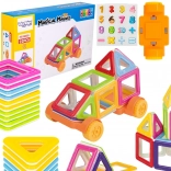 Woopie mini set de construcție magnetică – cuburi 3D și vehicule, 22 piese