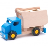 BAJO autobasculantă din lemn cu sortator de forme, albastră