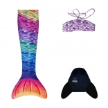 Coada de sirenă cu monolopată Rainbow și bikini