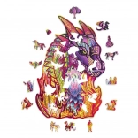 puzzle din lemn cu dragon