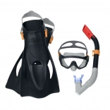 Set pentru snorkeling cu mască, snorkel și labe, negru BESTWAY