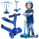 Evo trotinetă trike pentru copii 2‑în‑1 cu șezut, albastră
