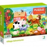 Dodo Puzzle Animale – Aventuri la țară, 60 de piese