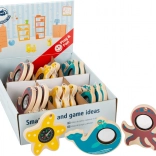 Small Foot jucărie senzorială din lemn ocean – balenă și caracatiță