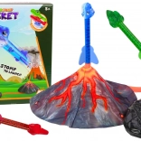 Set de joacă – lansator de rachete reglabil cu dinozauri și vulcan
