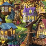 Puzzle Amurg în coroanele copacilor 1500 piese