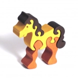 Puzzle cu inserție din lemn Fauna cal maro