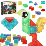 Set de construcție magnetică luminoasă, cuburi 3D, 32 piese