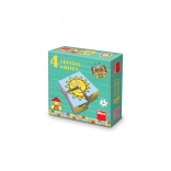 Dino cuburi din lemn pentru cei mai mici 4 bucăți