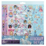 Autocolante de iarnă pentru fete – set netede și 3D