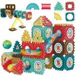 Set de construcție magnetică 3D – pistă cu bile 68 piese WOOPIE