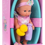 Păpușă bebeluș cu cădiță și accesorii
