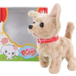 Cățeluș maro mergător pe baterii