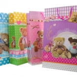 Pungă cadou colorată – extra mare cu ursuleți