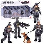 Set mare de figurine de acțiune cu soldați și câini – set din 12 piese