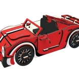 Puzzle 3D din lemn Cabriolet roșu pentru copii