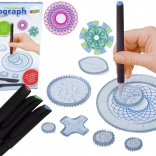 Spirograf educațional cu markere și șabloane