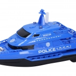 Barcă cu efecte pe volant albastră