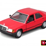 Model metalic de mașină Bburago 1:24 Plus 1987 Mercedes-Benz 190E roșu
