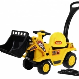 Buldozer cu pedale pentru copii cu cască