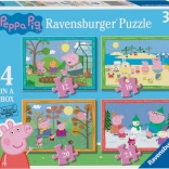 Puzzle Ravensburger Purcelușa Peppa – anotimpurile 4 în 1 (12–24 piese)