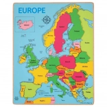 Bigjigs Toys puzzle din lemn harta Europei, 25 piese