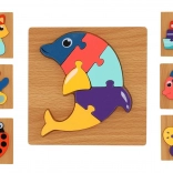 Set de inserare din lemn Animale mix diverse