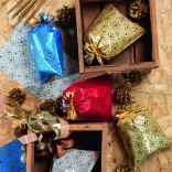 Pungă de celofan cu motiv de fulg de zăpadă 20x32 cm