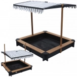 Groapă de nisip din lemn cu acoperiș reglabil și bănci AXI