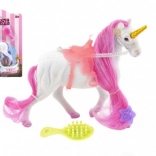 Unicorn de pieptănat cu șa și accesorii, 15 cm