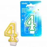 Lumânare pentru tort numărul 4, 7,3 cm