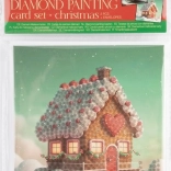 Pictură cu diamante – felicitări de Crăciun Căsuța de turtă dulce și brăduț 13×13 cm