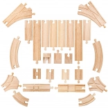BIGJIGS RAIL șine din lemn, set de 25 piese