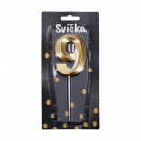 Lumânare de petrecere aurie - numărul 9