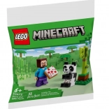 Set de asamblare Minecraft Steve și panda mică