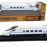 Model colecționar tren alb 1:48 metalic