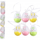 Ouă decorative din plastic colorate 6 cm