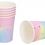 Pahare de petrecere din hârtie Pastel 250 ml, 6 buc