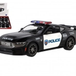 model metalic de mașină Ford Mustang Dark Horse Police 2024 1:38 cu mecanism pull-back, 13 cm