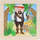 Puzzle din lemn pirat 9 piese
