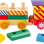 Tren din lemn de tras, colorat, small foot