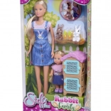 Păpușa Steffi și Evi cu Familia de Iepurași