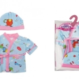 Halat albastru cu căciulă pentru păpuși 40-45 cm