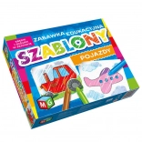 Șabloane vehicule cu creioane colorate, set