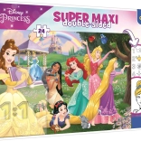 puzzle față-verso 24 piese Disney Princess Super Maxi pentru colorat
