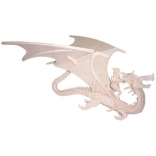 Puzzle 3D din lemn Woodcraft – dragon și cavaler