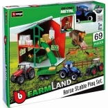 Grajduri pentru cai Farmland cu tractor de la Bburago
