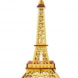 Puzzle 3D din lemn Turnul Eiffel Galben