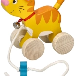 Jucărie pisicuță din lemn de tras