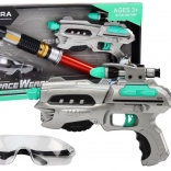 set cosmic cu sabie luminoasă, pistol și ochelari de protecție